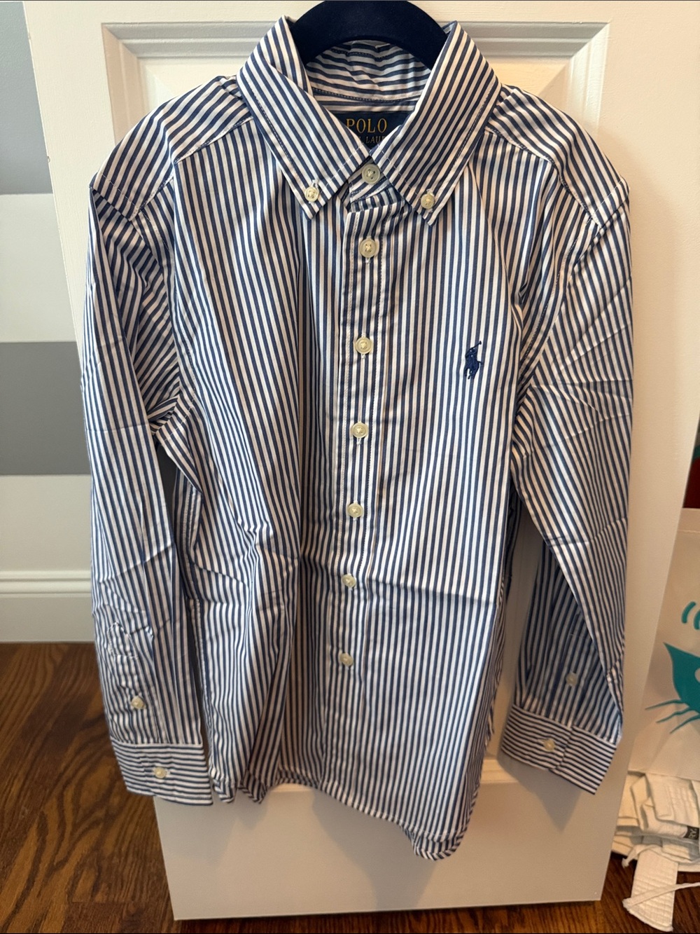 Polo by Ralph Lauren Navy & White Striped Button-Down Shirt